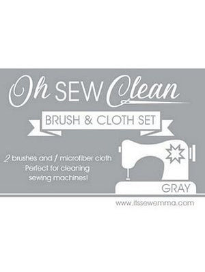 Gray Oh Sew Clean Brush & Cloth Set