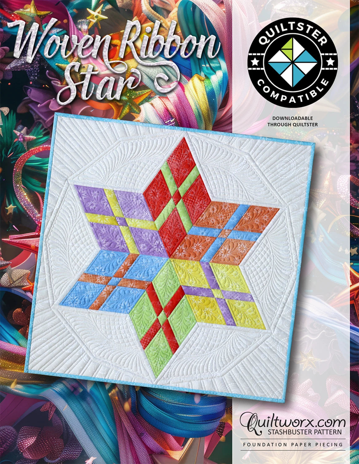 Woven Ribbon Star Kit, 30x30, Pattern & Binding Included