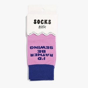 KATM Socks - I'd Rather Be Sewing Purple