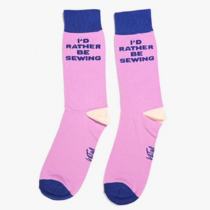 KATM Socks - I'd Rather Be Sewing Purple