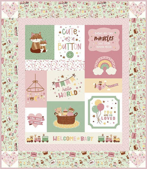 Baby Girl Cute as a Button Panel Quilt Kit