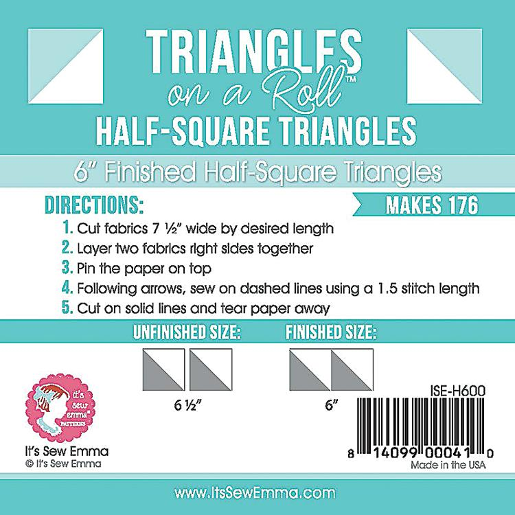 Triangle On A Roll Half Square 6"