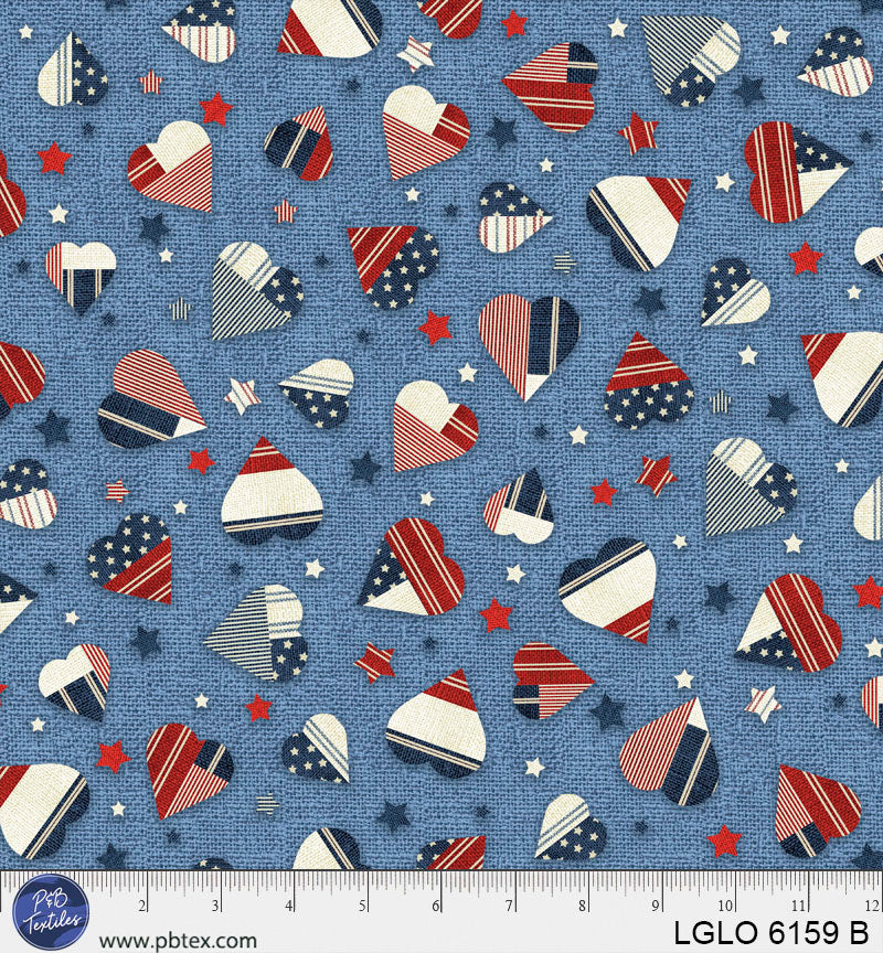 Burlap Heart Toss Blue