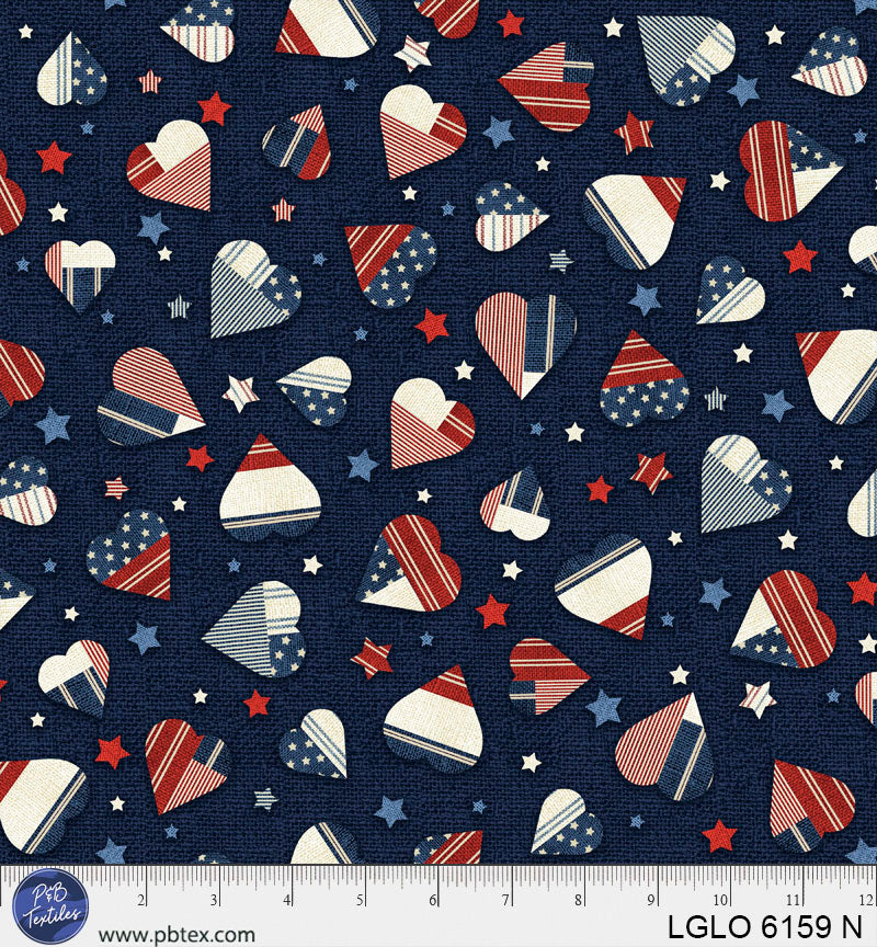 Burlap Heart Toss Navy