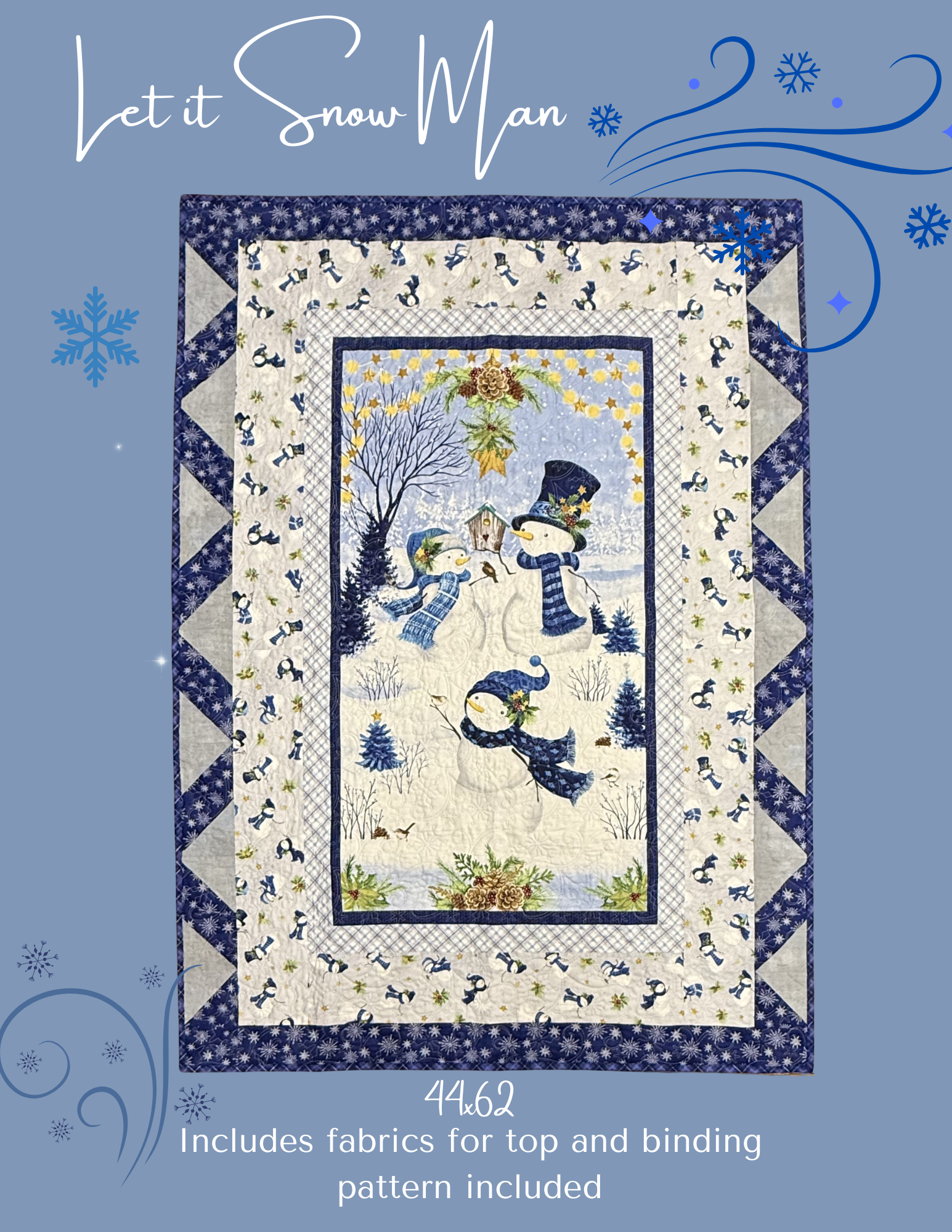 Let It Snow Panel Quilt Kit, 45" x 62", Pattern Included