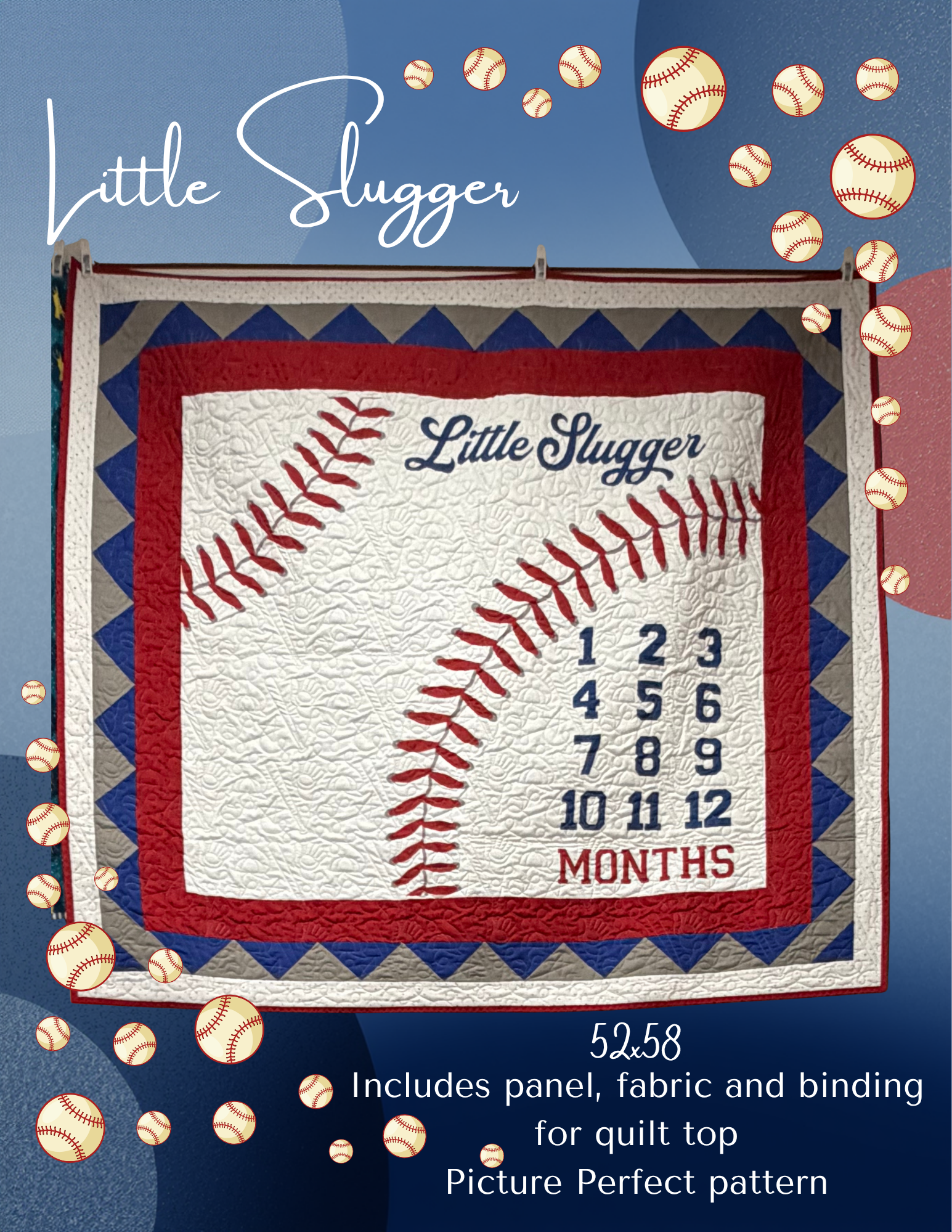 Little Slugger Kit, Fabric for top, Pattern &amp; Binding Included