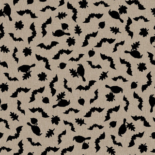 Pumpkin Grove Bats And Crows - Tan/Black