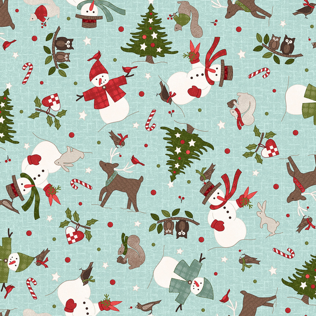 Snowtop Mountain Flannel Christmas Toss - Aqua