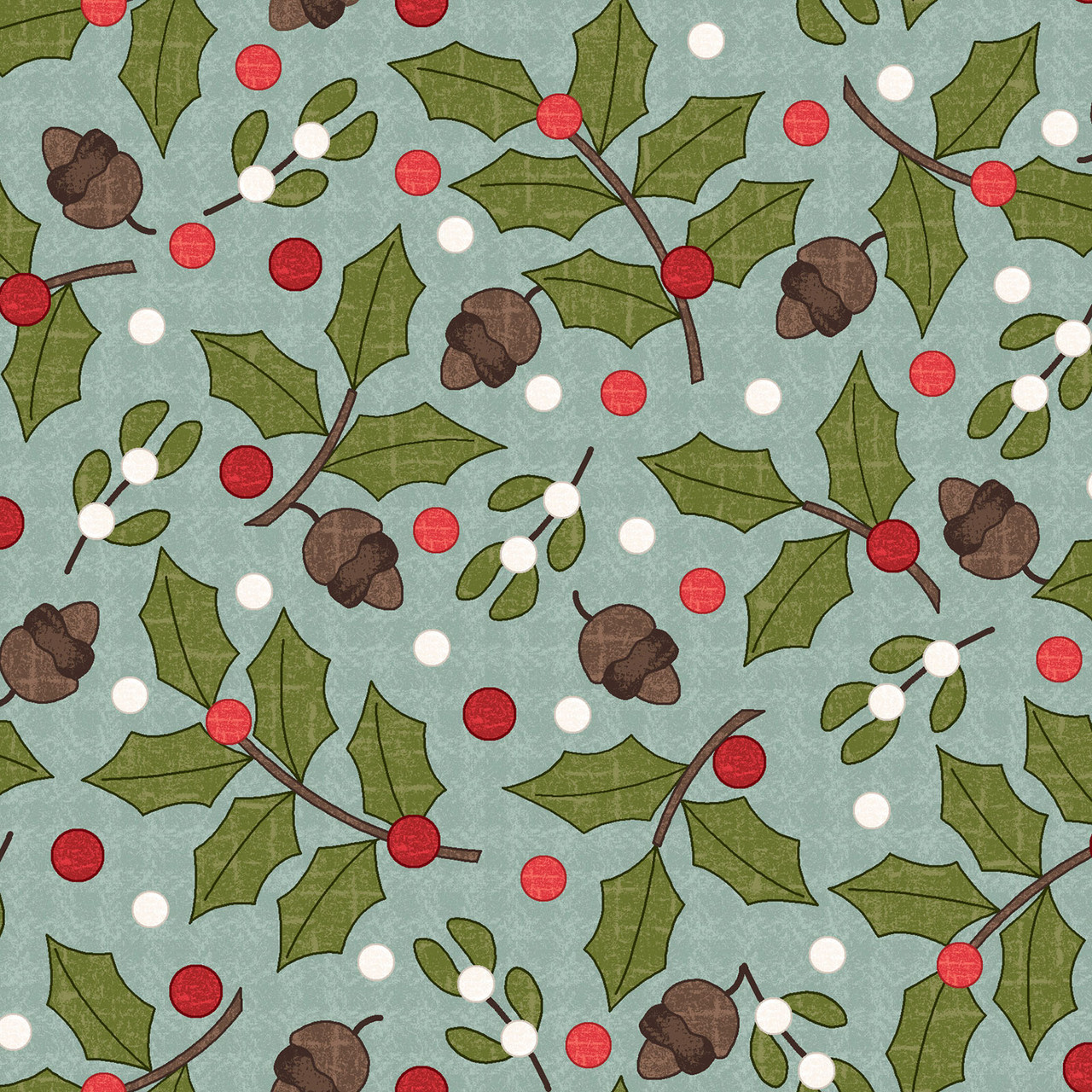 Snowtop Mountain Flannel Greenery - Aqua
