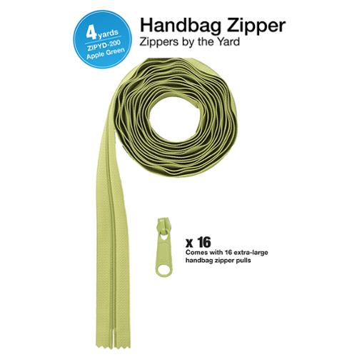 Zipper 4yds with Pulls Apple Green