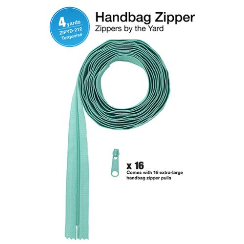 Zipper 4yds with Pulls Turquiose