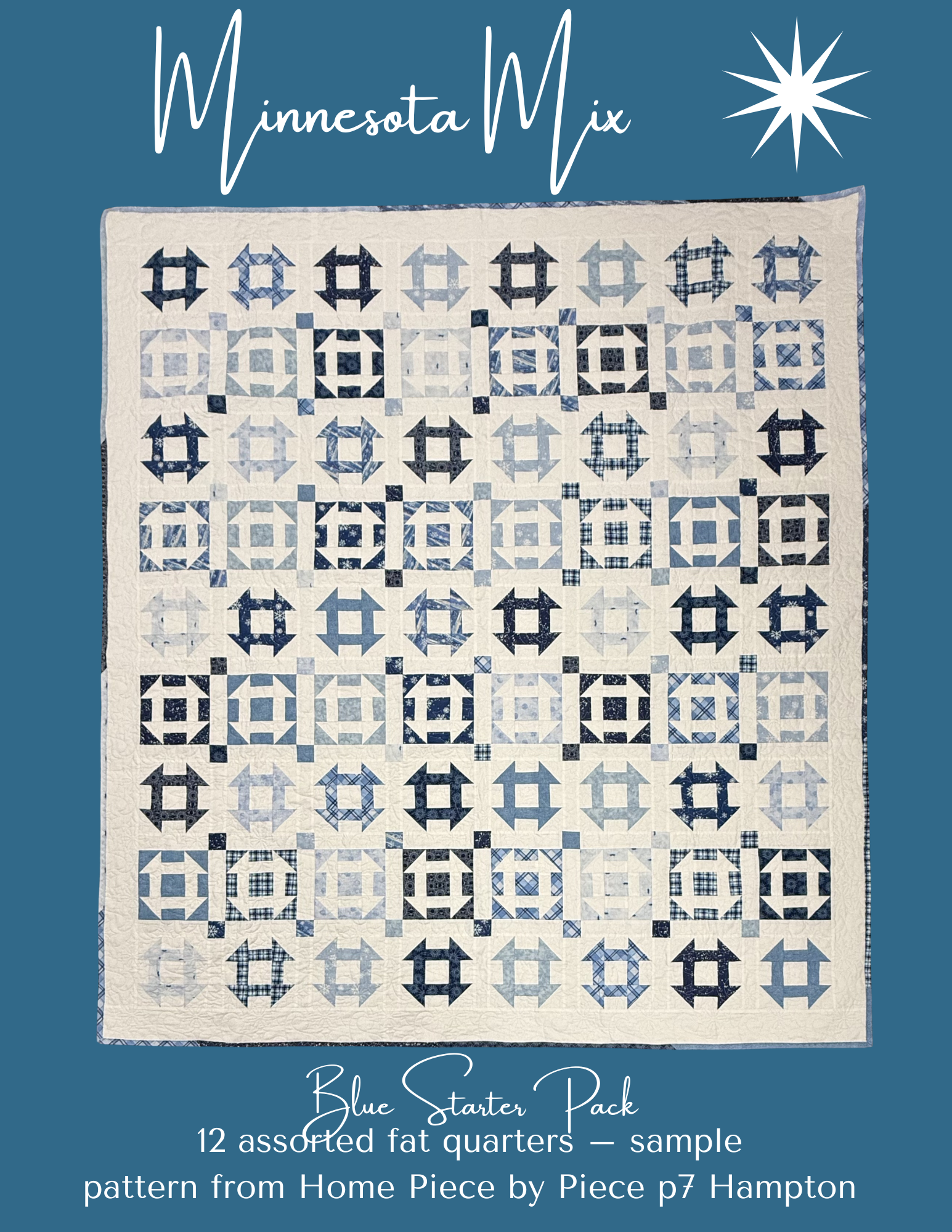 Quilt MN 26 BLUES 12 Fat Quarter Starter Kit