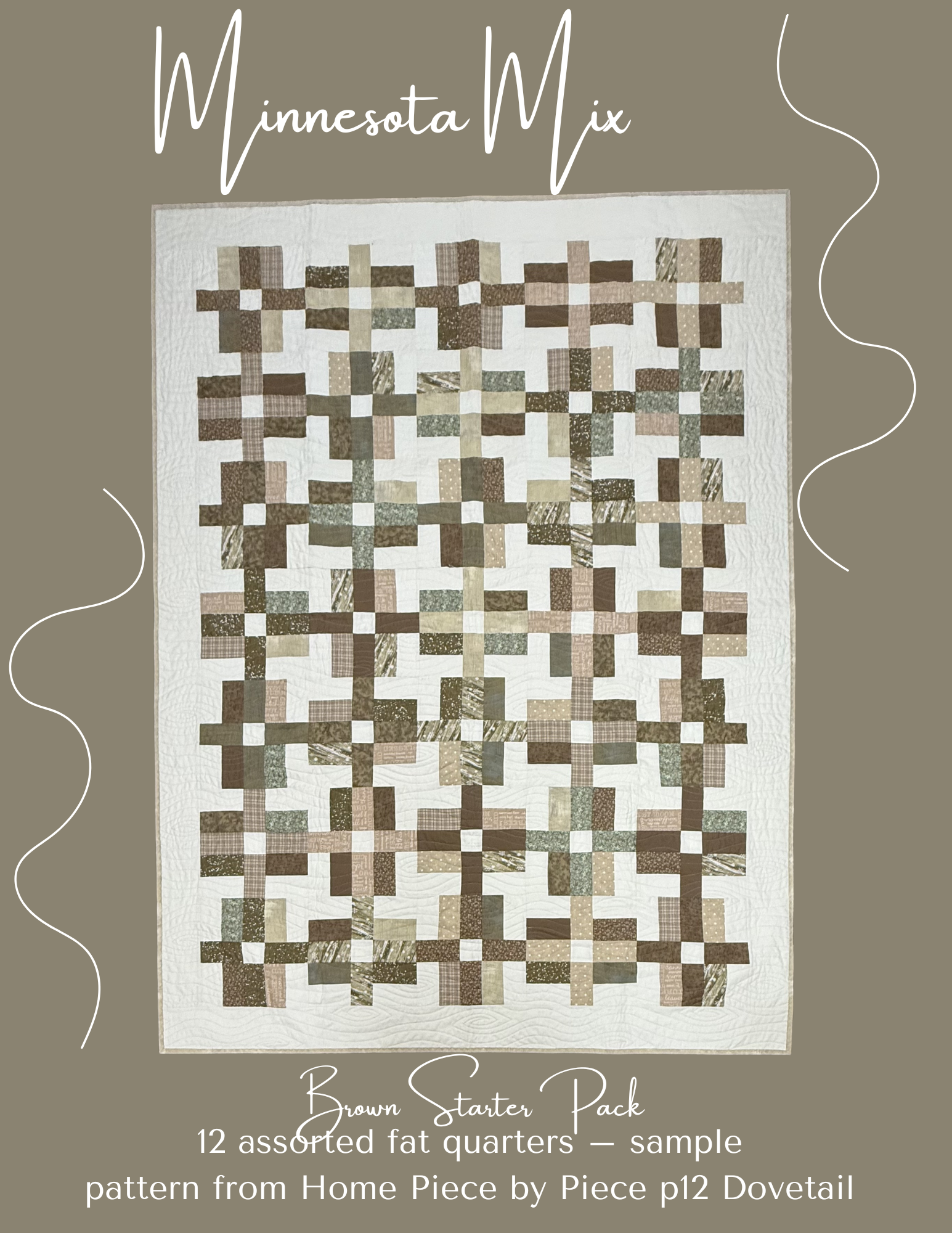 Quilt MN 26 BROWNS 12 Fat Quarter Starter Kit