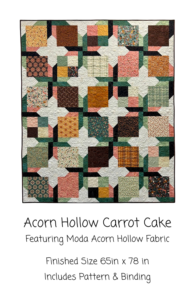 Acorn Hollow Carrot Cake Kit, 65x78, Pattern & Binding Included