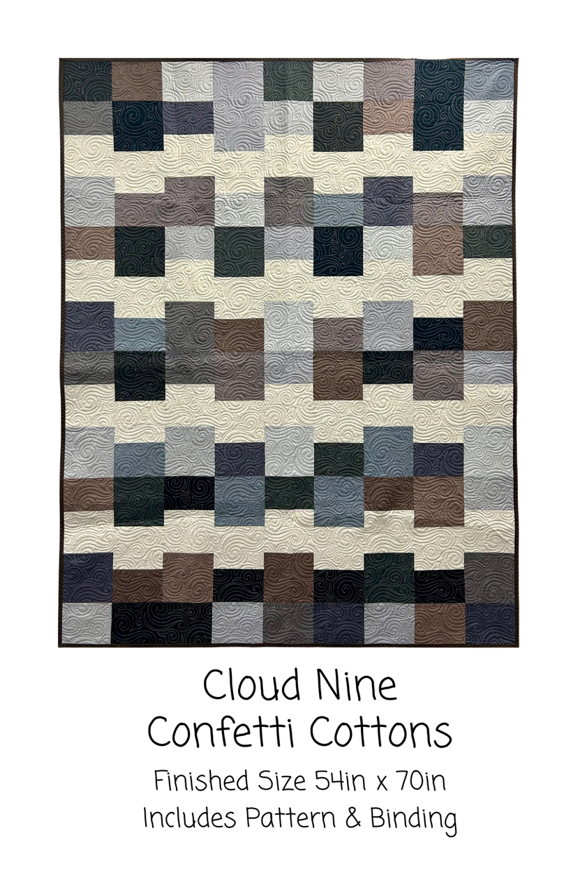 Confetti Cotton Solids Cloud Nine Kit, 54x70, Includes Pattern & Binding