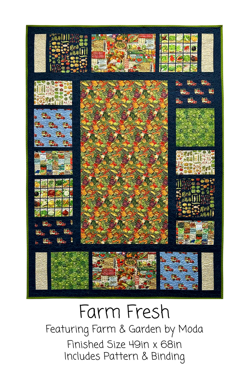 Farm Fresh Kit, 49x68, Pattern & Binding Included