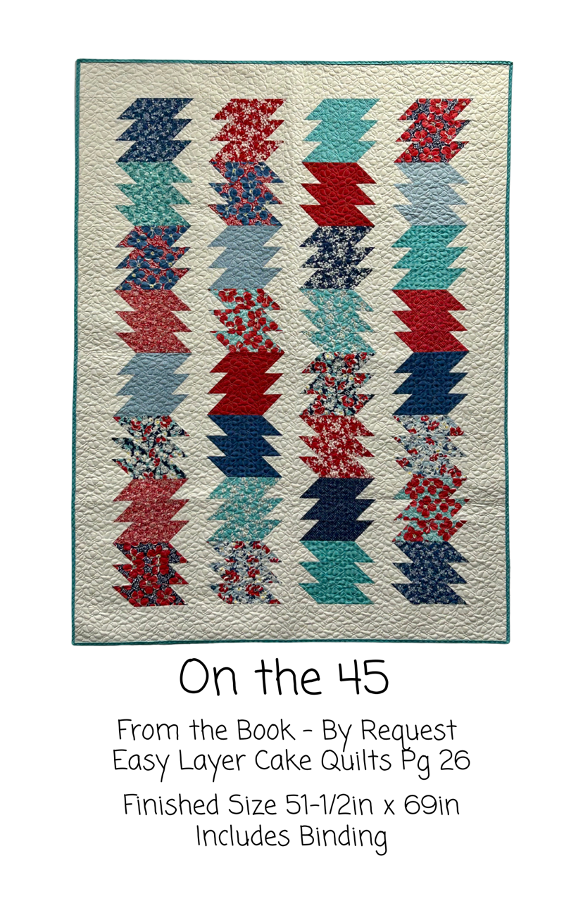 On the 45 Kit- Easy Layer Cake Quilts p26, 51.5x69