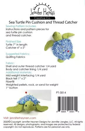 Sea Turtle Pin Cushion and Thread Catcher