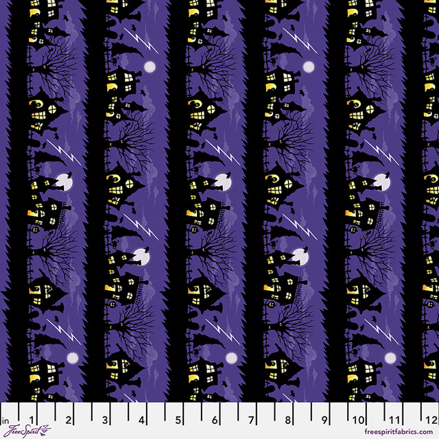 Moonlit Mischief Spooky Street - Purple