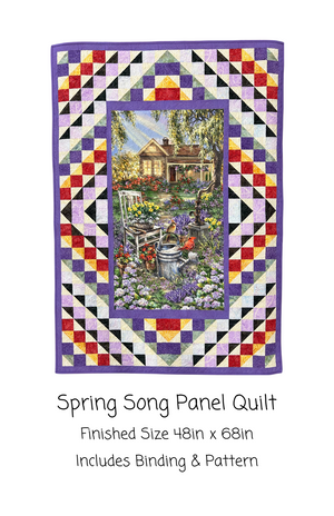 Spring Song Panel Quilt, 45x65, Pattern & Binding Included