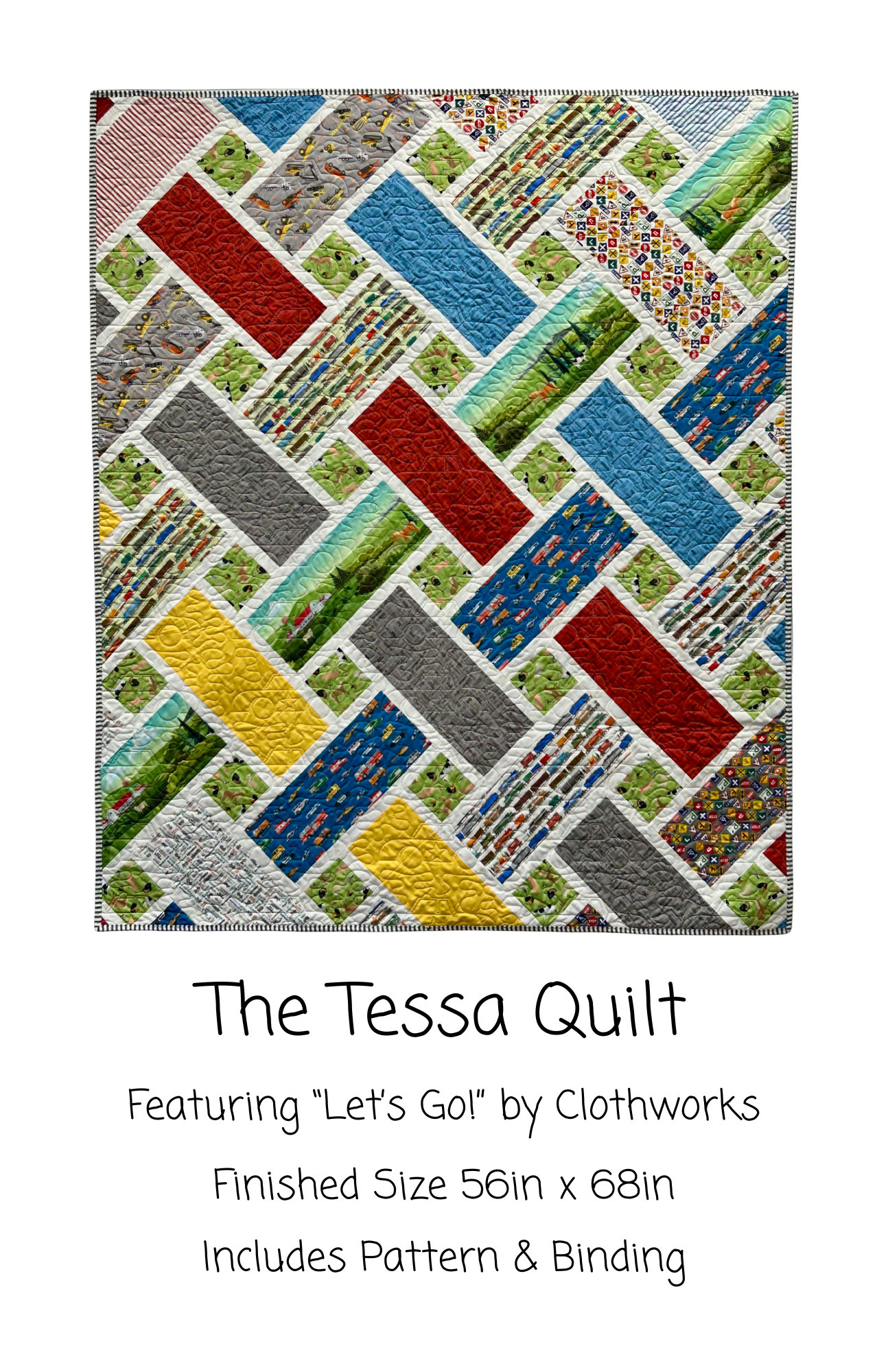 The Tessa Quilt Kit, 56x68, Pattern & Binding Included