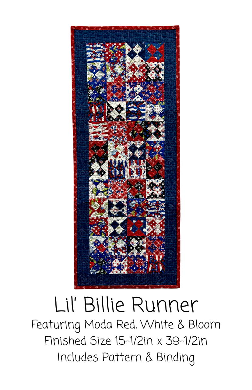 Lil' Billie Runner, 15 1/2 x 39 1/2, Pattern & Binding Included
