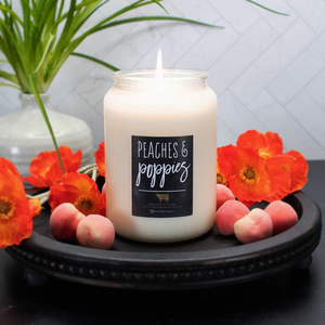 Peaches & Poppies Candle | 26 oz Farmhouse Jar