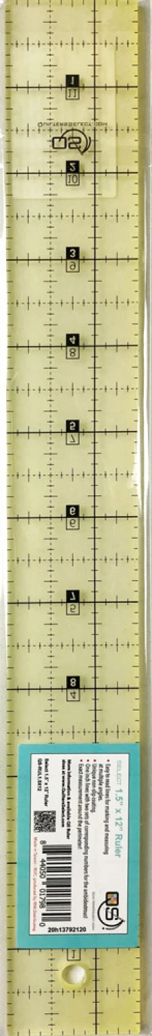Quilter's Select Non-Slip Ruler 1-1/2in x 12in