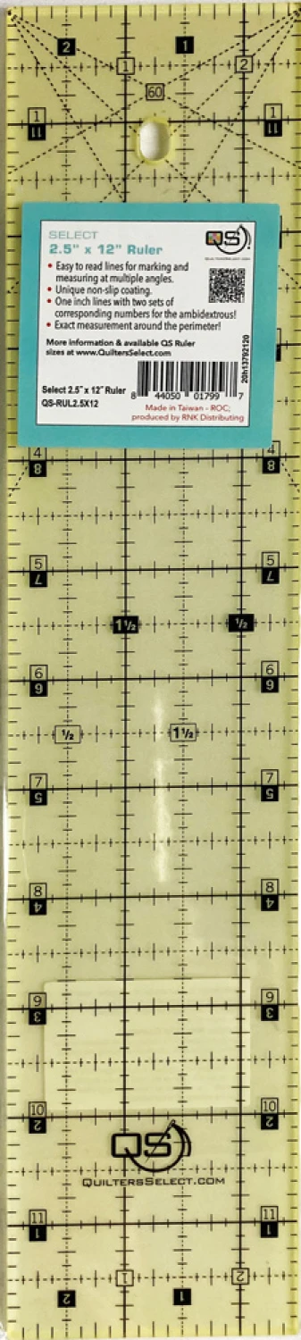 Quilter's Select Non-Slip Ruler 2-1/2in x 12in