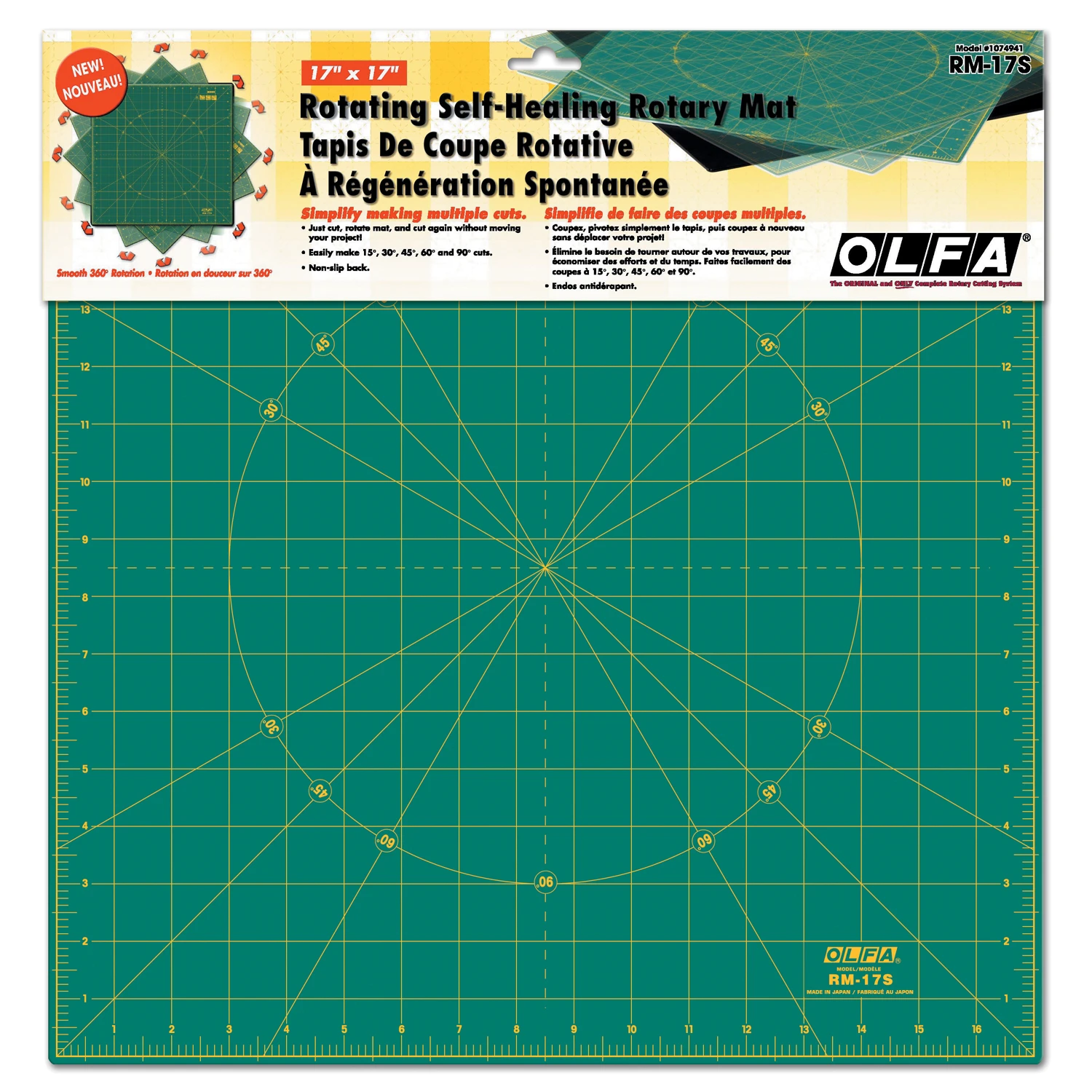 Spinning Square Cutting Mat 17in - Pine Needles Quilt & Sew
