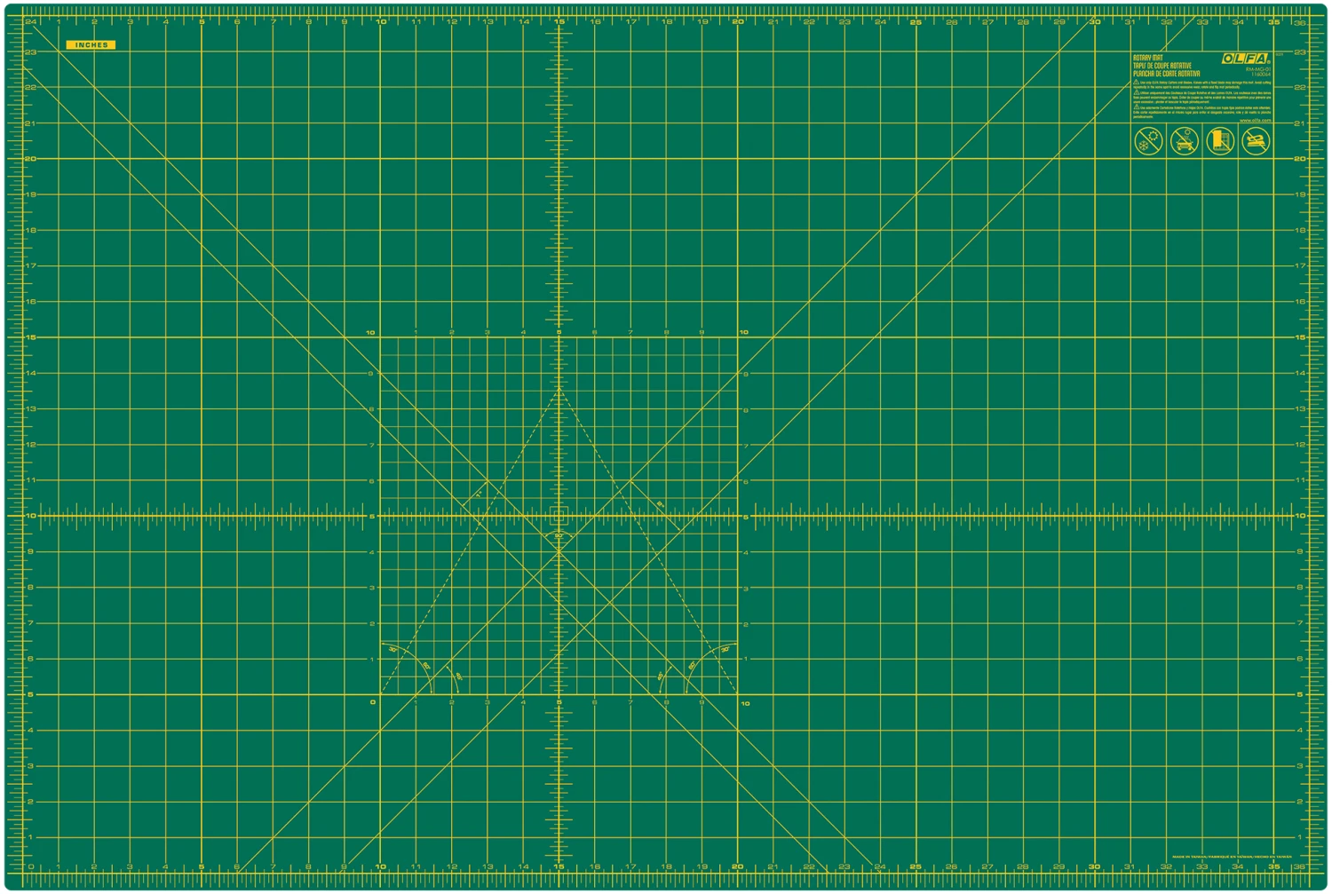 Cutting Mat with Grid 24in x 36in - Pine Needles Quilt & Sew
