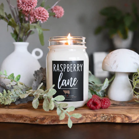 Raspberry Lane Candle | 13 oz Mason Jar