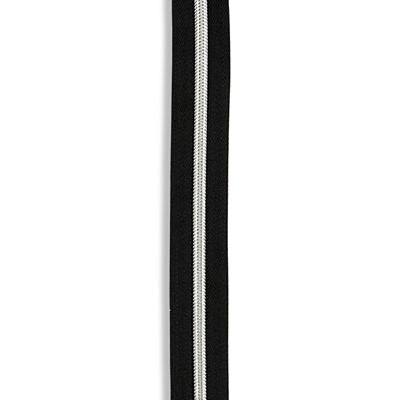 No. 5 Zipper Tape 1 1/4 in Black/Nickel
