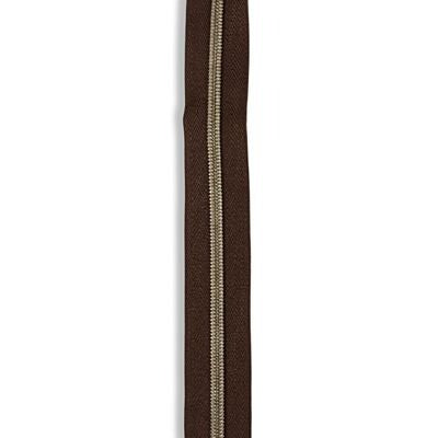 No. 5 Zipper Tape 1 1/4 in Brown/Bronze