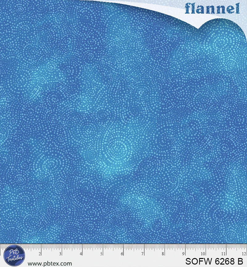 108" Solstice Flannel Serene Swirls Blue