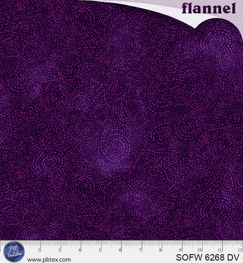 108" Solstice Flannel Serene Swirls Dark Violet