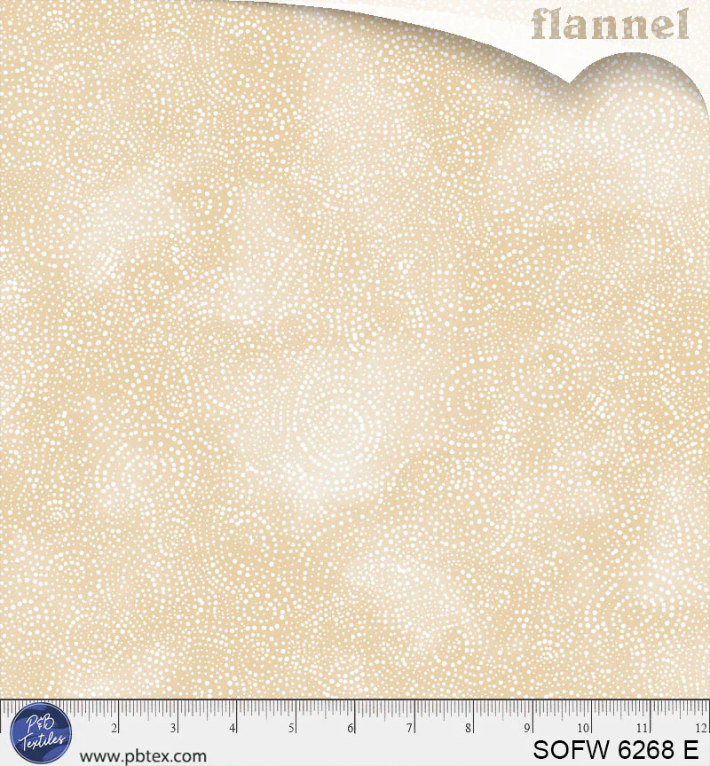 108" Solstice Flannel Serene Swirls Ecru