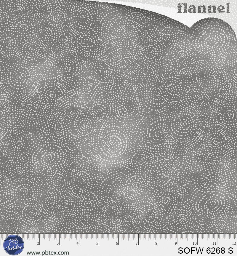 108" Solstice Flannel Serene Swirls Gray