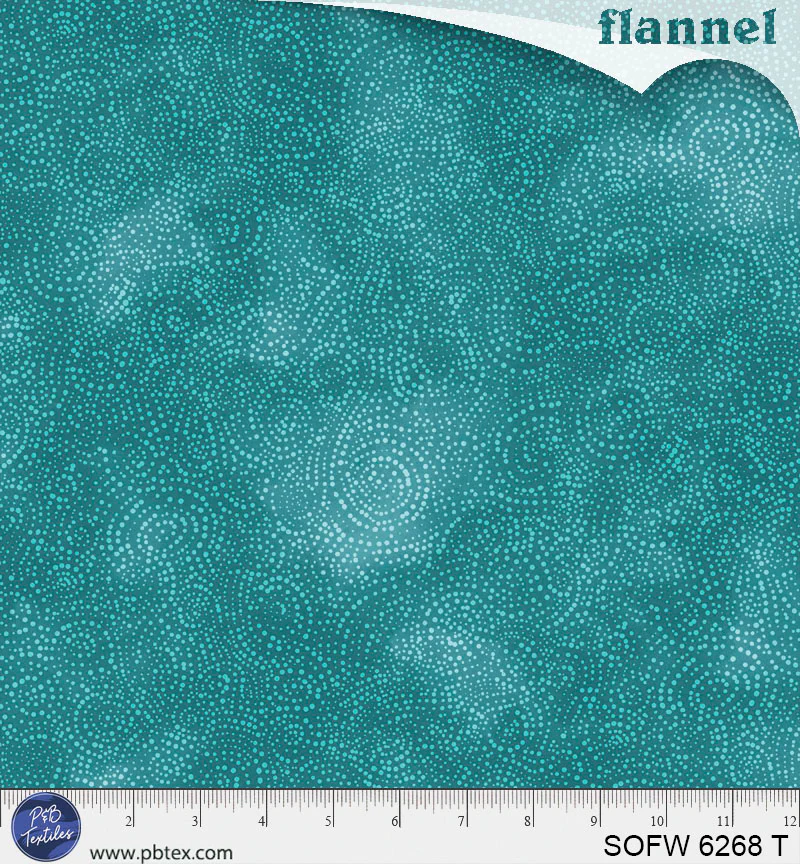 108" Solstice Flannel Serene Swirls Teal