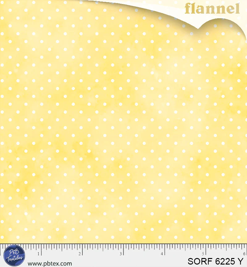 Sorbet Flannel Pin Dot Yellow