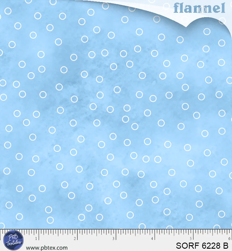 Sorbet Flannel Tossed Open Dot Blue
