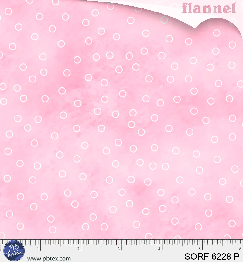 Sorbet Flannel Tossed Open Dot Pink