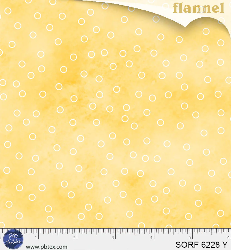 Sorbet Flannel Tossed Open Dot Yellow