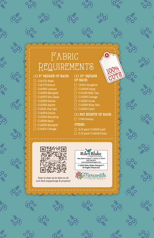 Lori Holt Mercantile Quilt Seeds Pattern Pins & Pincushions