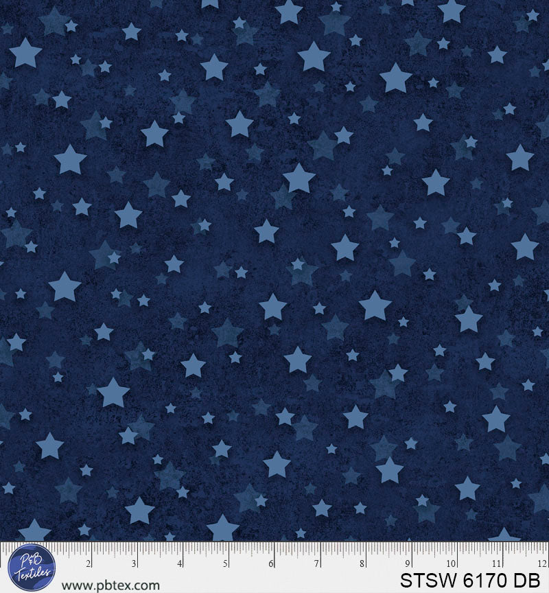 108" Star Spangled Allover Americana Stars Blue