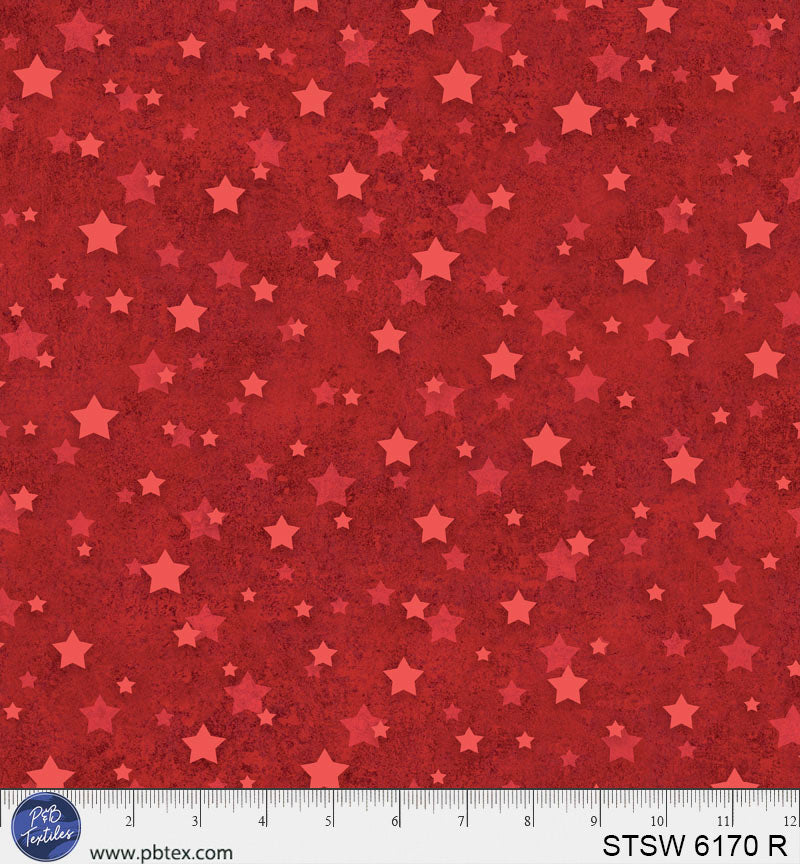 108" Star Spangled Allover Americana Stars Red