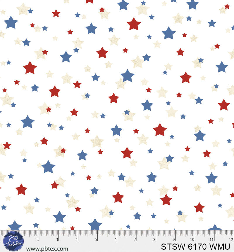 108" Star Spangled Allover Americana Stars Multi