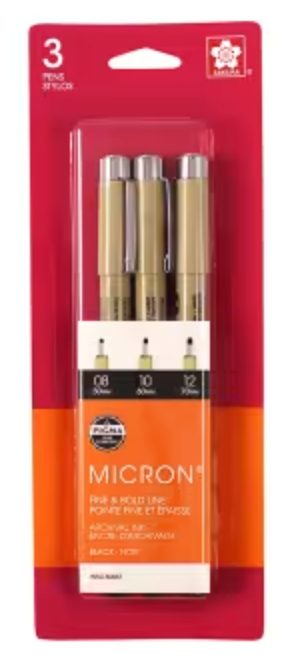 Pigma Micron 3 Piece Set - Black