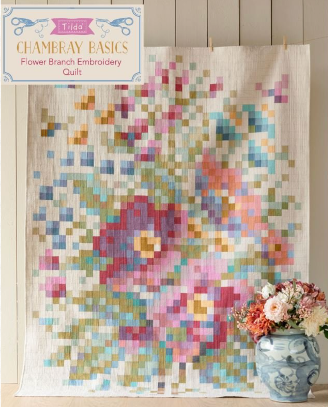 Flower Branch Embroidery Quilt Kit, 63.5x81.5 Includes pattern