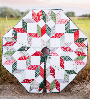 Mistletoe & Holly Tree Skirt & Pot Holder Panel